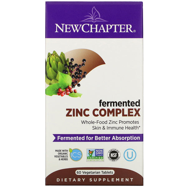 New Chapter, Fermented Zinc Complex, 60 Vegetarian Tablets - The Supplement Shop