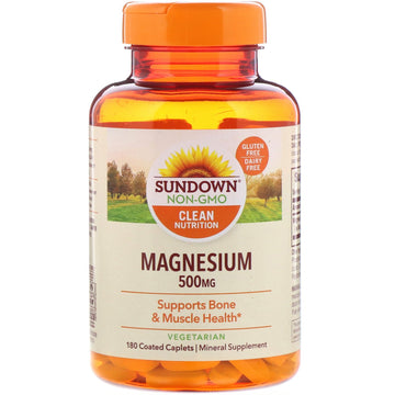 Sundown Naturals, Magnesium, 500 mg, 180 Coated Caplets