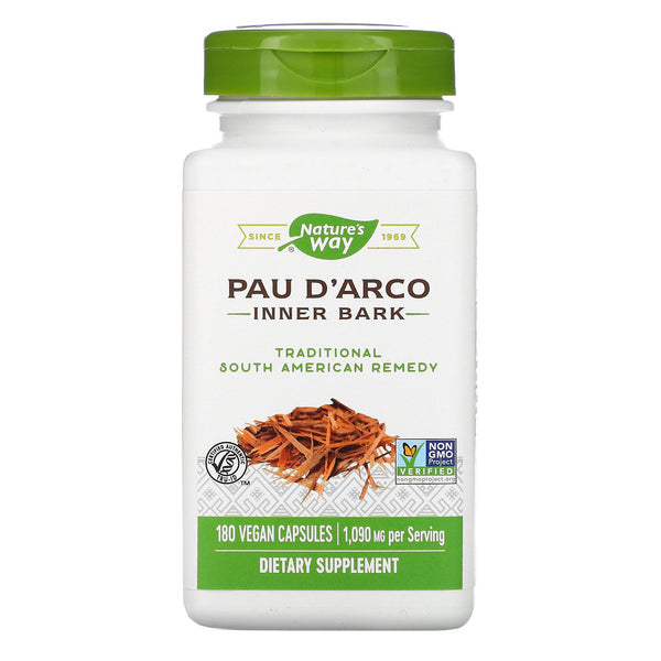 Nature's Way, Pau d'Arco, Inner Bark, 1,090 mg, 180 Vegan Capsules - The Supplement Shop