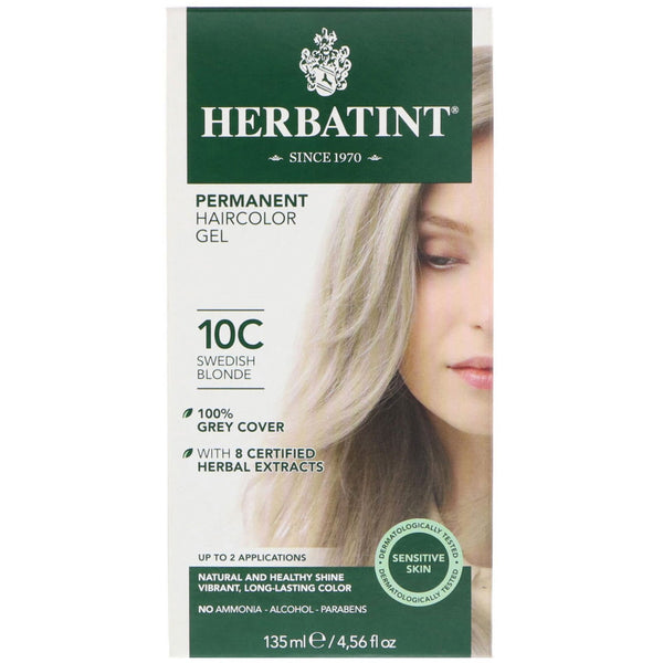 Herbatint, Permanent Haircolor Gel, 10C, Swedish Blonde, 4.56 fl oz (135 ml) - The Supplement Shop