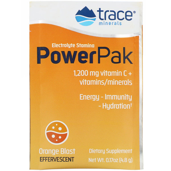 Trace Minerals Research, Electrolyte Stamina PowerPak, Orange Blast, 30 Packets, 0.17 oz (4.8 g) Each - The Supplement Shop