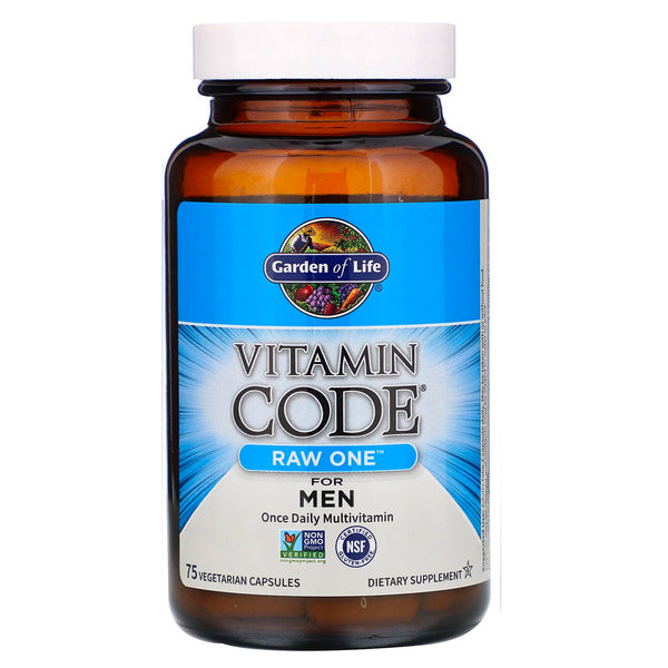 Garden of Life, Vitamin Code, RAW One, Once Daily Multivitamin For Men, 75 Vegetarian Capsules - The Supplement Shop