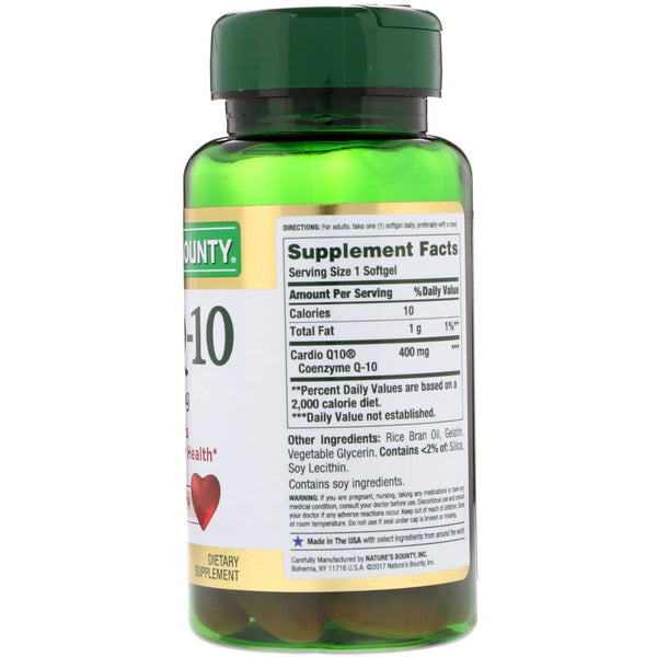 Nature's Bounty, Co Q-10, 400 mg, 39 Rapid Release Softgels - The Supplement Shop