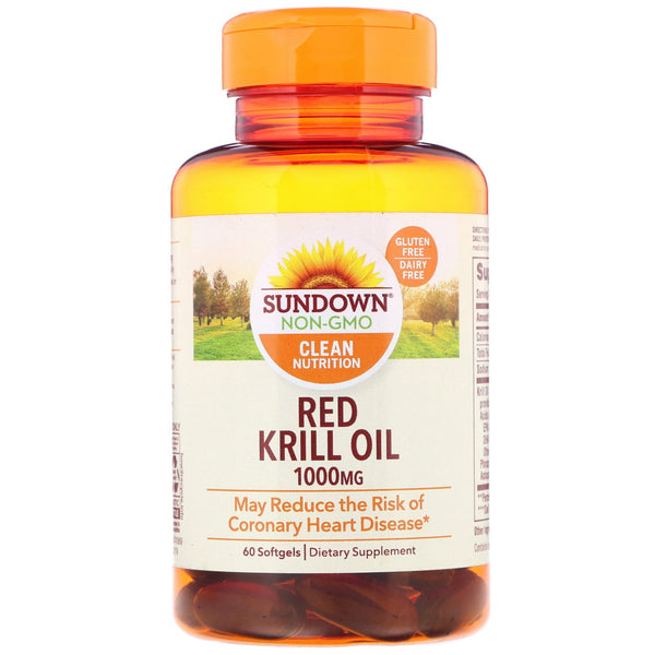 Sundown Naturals, Red Krill Oil, 1000 mg, 60 Softgels - The Supplement Shop