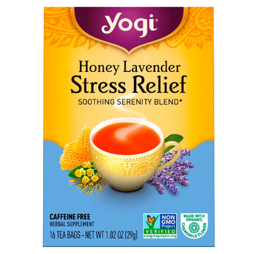 Yogi Tea, Organic, Honey Lavender Stress Relief, Caffeine Free, 16 Tea Bags, 1.02 oz (29 g)