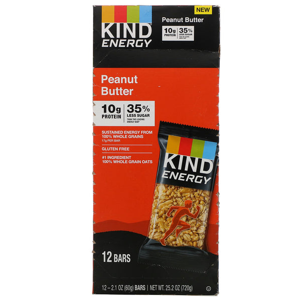 KIND Bars, Energy, Peanut Butter, 12 Bars, 2.1 oz (60 g) Each - The Supplement Shop