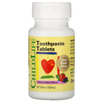 ChildLife, Toothpaste Tablets, Natural Berry Flavor, 500 mg, 60 Tablets - The Supplement Shop