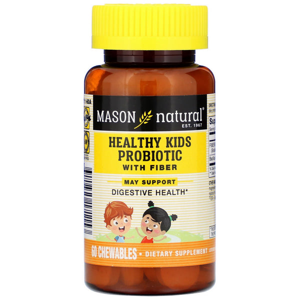 Mason Natural, Healthy Kids Probiotic With Fiber, 60 Chewables - The Supplement Shop