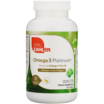 Zahler, Omega 3 Platinum, Advanced Omega 3 Fish Oil, 2,000 mg, 90 Softgels
