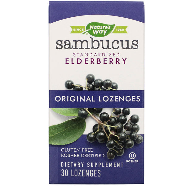 Nature's Way, Sambucus, Standardized Elderberry, Original Lozenges, 30 Lozenges - The Supplement Shop