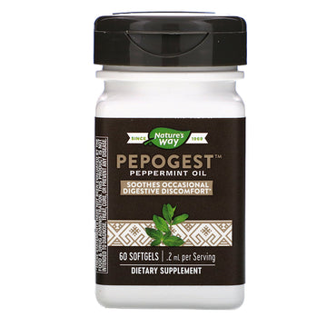 Nature's Way, Pepogest, Peppermint Oil, .2 mg, 60 Softgels