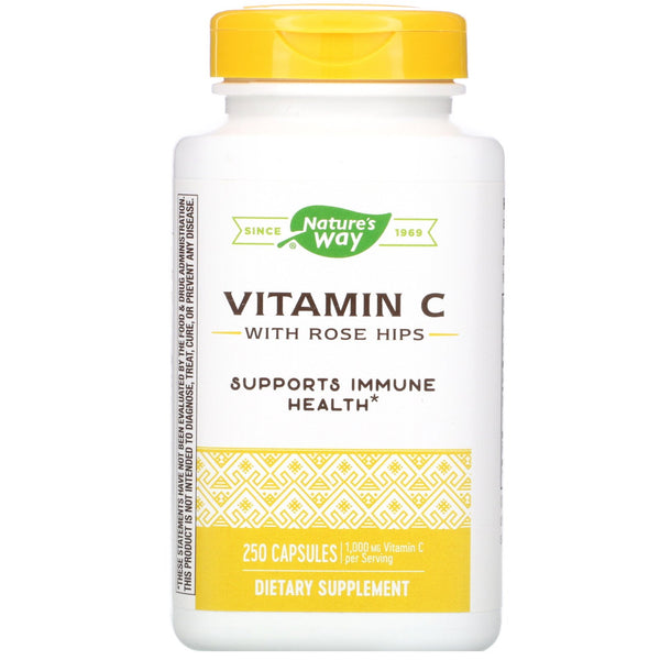 Nature's Way, Vitamin C with Rose Hips, 1,000 mg, 250 Capsules - The Supplement Shop