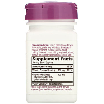 Nature's Way, Grape Seed Premium Extract, 100 mg, 30 Vegan Capsules