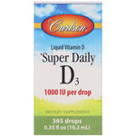 Carlson Labs, Super Daily D3, 1,000 IU, 0.35 fl oz (10.3 ml) - The Supplement Shop