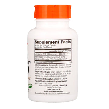 Doctor's Best, High Absorption CoQ10 with BioPerine®, 60 Veggie Caps