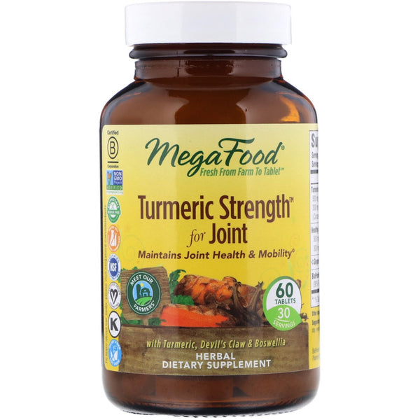MegaFood, Turmeric Strength for Joint, 60 Tablets - The Supplement Shop