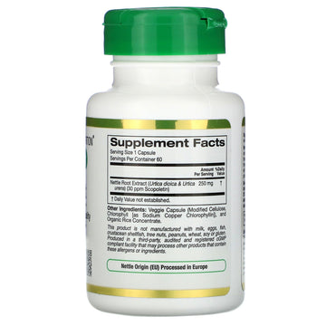 California Gold Nutrition, EuroHerbs, Nettle Root Extract, Euromed Quality, 250 mg, 60 Veggie Capsules