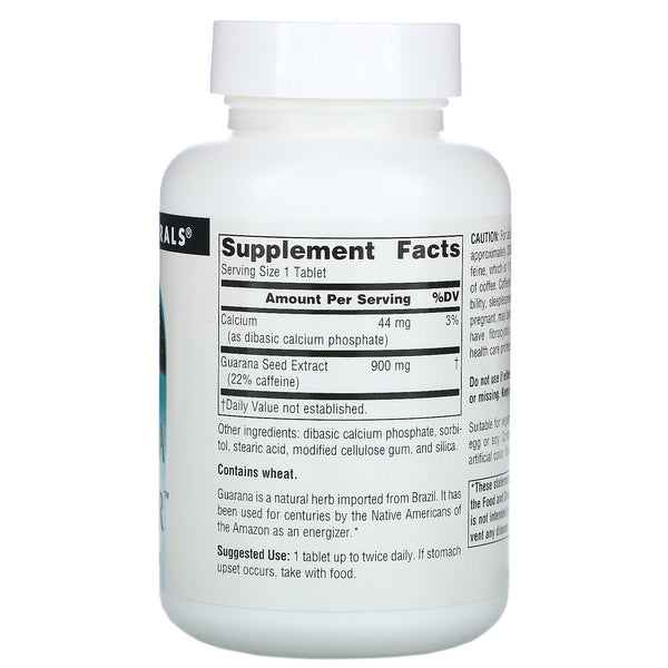 Source Naturals, Guarana Energizer, 900 mg, 60 Tablets - The Supplement Shop