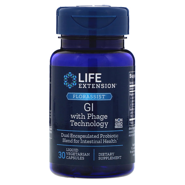 Life Extension, FLORASSIST GI with Phage Technology, 30 Liquid Vegetarian Capsules - The Supplement Shop