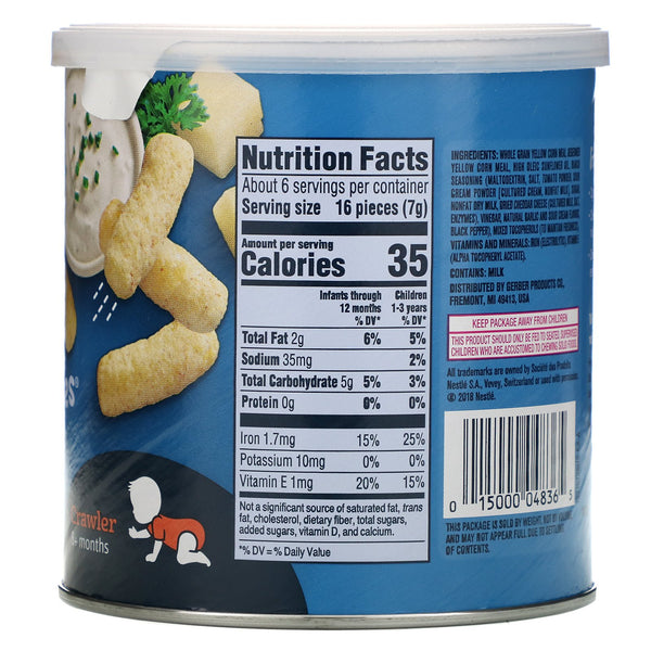 Gerber, Lil' Crunchies, 8+ Months, Ranch, 1.48 oz (42 g) - The Supplement Shop