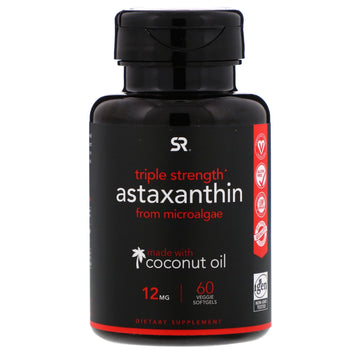 Sports Research, Astaxanthin Made With Coconut Oil, Triple Strength, 12 mg, 60 Veggie Softgels