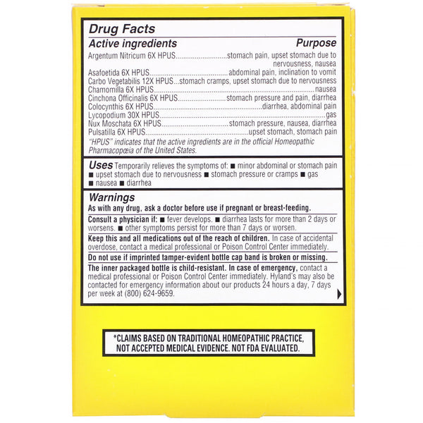 Hyland's, 4Kids, Tummy Ache, Ages 2-12, 194 mg, 50 Quick-Dissolving Tablets