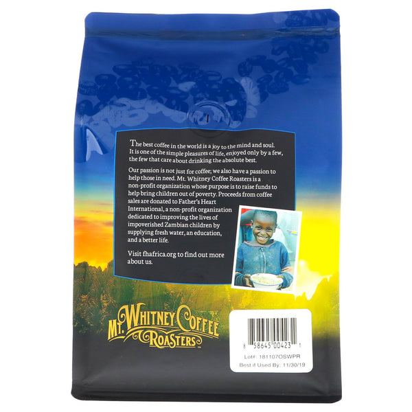 Mt. Whitney Coffee Roasters, Organic Peru Decaf, Medium Roast Whole Bean, 12 oz (340 g) - The Supplement Shop