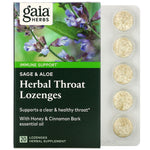 Gaia Herbs, Herbal Throat Lozenges, Sage & Aloe, 20 Lozenges - The Supplement Shop