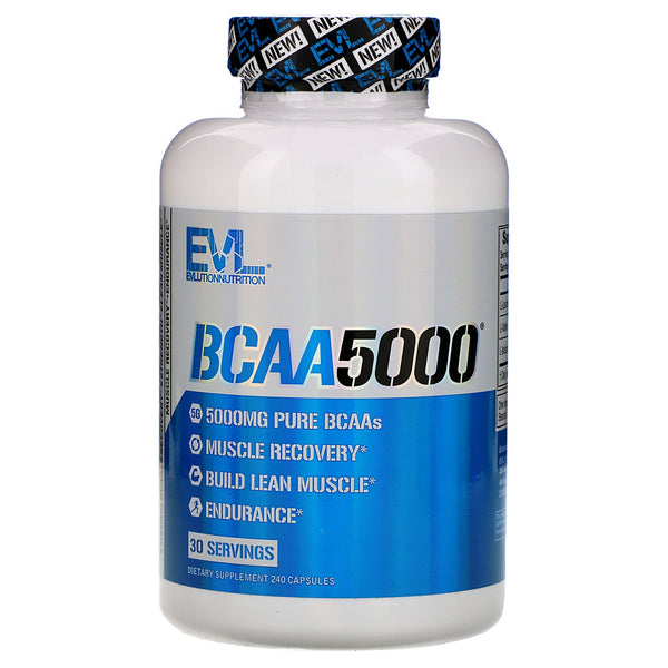 EVLution Nutrition, BCAA5000, 240 Capsules - The Supplement Shop