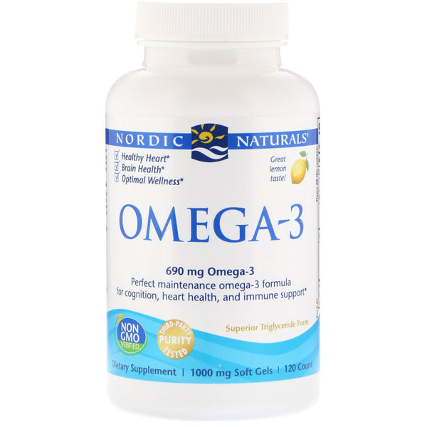 Nordic Naturals, Omega-3, Lemon, 690 mg, 120 Soft Gels - The Supplement Shop