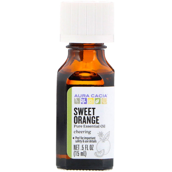 Aura Cacia, Pure Essential Oil, Sweet Orange, .5 fl oz (15 ml) - The Supplement Shop