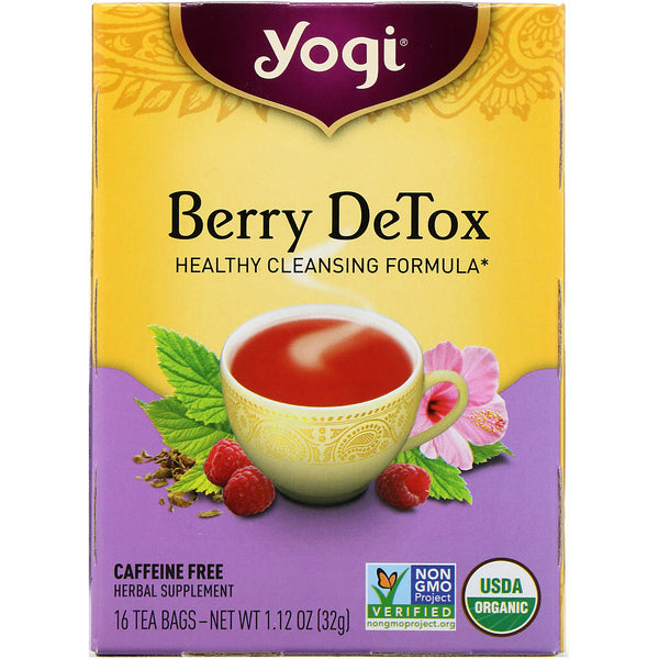 Yogi Tea, Berry DeTox, Caffeine Free, 16 Tea Bags, 1.12 oz (32 g) - The Supplement Shop