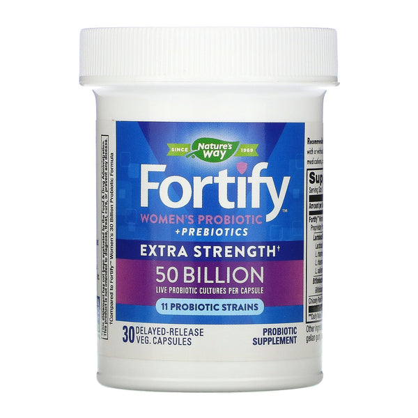 Nature's Way, Fortify Women's Probiotic + Prebiotics, Extra Strength, 50 Billion, 30 Delayed-Release Veg. Capsules - The Supplement Shop