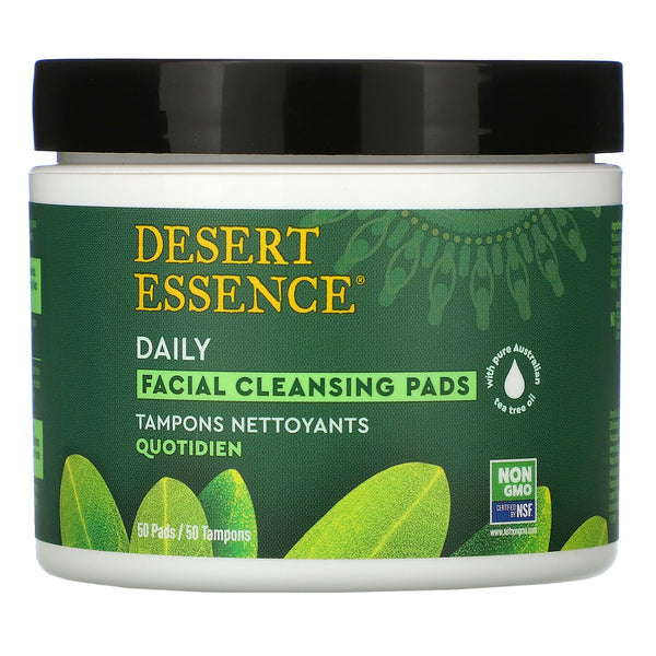 Desert Essence, Daily Facial Cleansing Pads, 50 Pads - The Supplement Shop