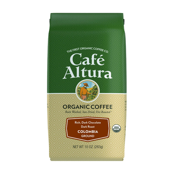 Cafe Altura, Organic Coffee, Colombia, Dark Roast, Ground, 10 oz (283 g) - The Supplement Shop