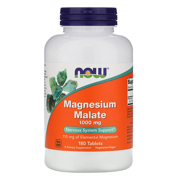 Now Foods, Magnesium Malate, 1,000 mg, 180 Tablets - The Supplement Shop