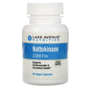 Lake Avenue Nutrition, Nattokinase, Proteolytic Enzyme, 2,000 FUs, 30 Veggie Capsules