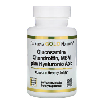 SALE California Gold Nutrition, Glucosamine Chondroitin, MSM plus Hyaluronic Acid, 60 Veggie Capsules