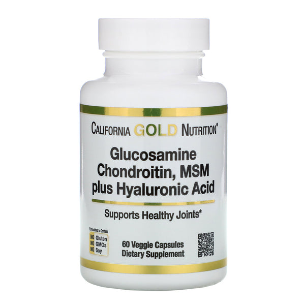 SALE California Gold Nutrition, Glucosamine Chondroitin, MSM plus Hyaluronic Acid, 60 Veggie Capsules - The Supplement Shop