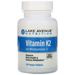 Lake Avenue Nutrition, Vitamin K2 (as Menaquinone-7), 50 mcg, 120 Veggie Softgels - The Supplement Shop