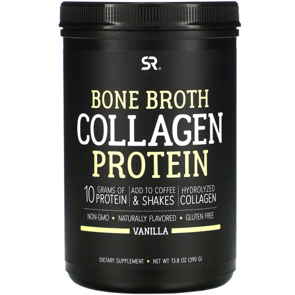 Sports Research, Bone Broth Collagen Protein, Vanilla, 13.8 oz (390 g) - The Supplement Shop