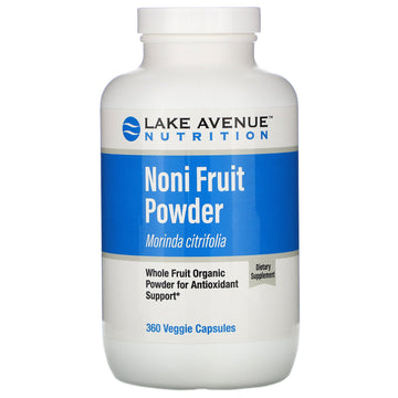 Lake Avenue Nutrition, Noni Fruit Powder, Organic Whole Fruit Powder, 360 Veggie Capsules