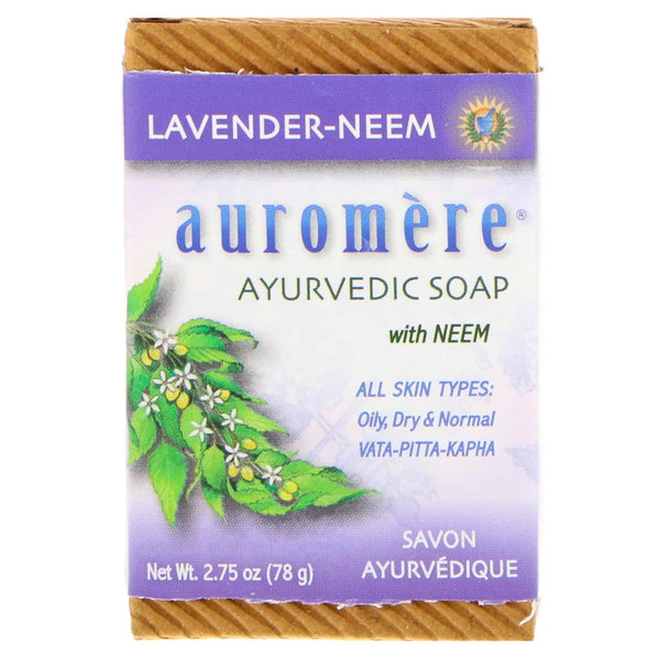 Auromere, Ayurvedic Soap With Neem, Lavender-Neem, 2.75 oz (78 g) - The Supplement Shop