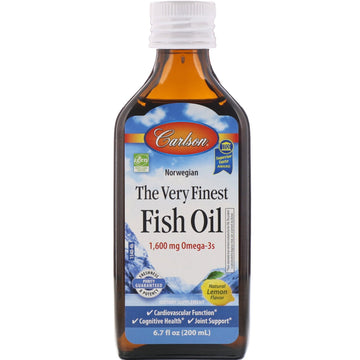 Carlson Labs, Norwegian, The Very Finest Fish Oil, Natural Lemon Flavor, 1,600 mg, 6.7 fl oz (200 ml)