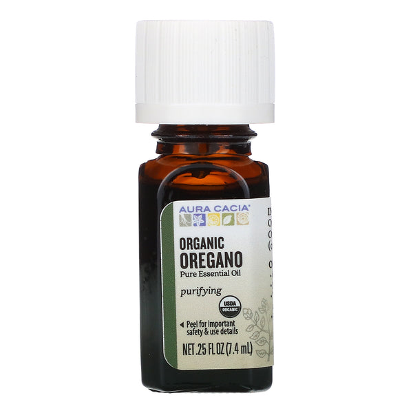 Aura Cacia, Pure Essential Oil, Organic Oregano, .25 fl oz (7.4 ml) - The Supplement Shop