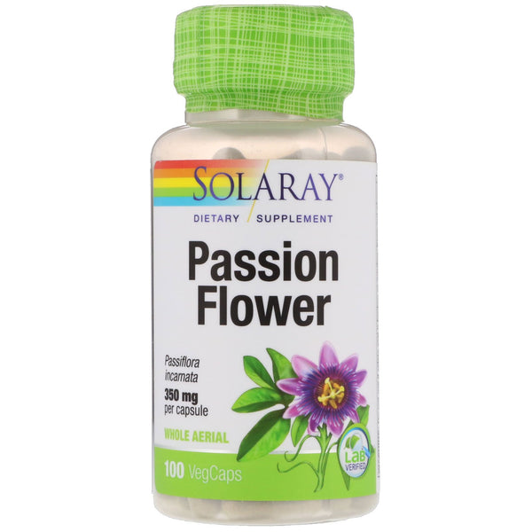 Solaray, Passion Flower, 350 mg, 100 VegCaps - The Supplement Shop