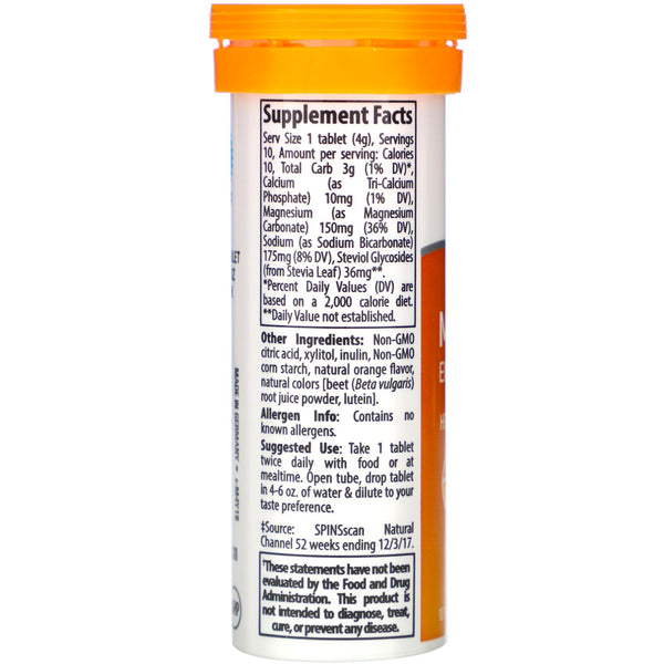 Trace Minerals Research, Magnesium Effervescent Tablets, Orange, 1.41 oz (40 g) - The Supplement Shop