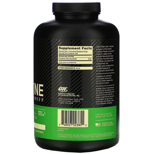 Optimum Nutrition, Micronized Creatine Powder, Unflavored, 1.32 lb (600 g) - The Supplement Shop