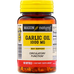 Mason Natural, Garlic Oil, 1000 mg, 100 Softgels - The Supplement Shop