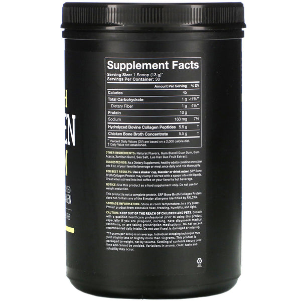 Sports Research, Bone Broth Collagen Protein, Vanilla, 13.8 oz (390 g) - The Supplement Shop